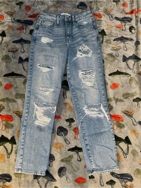 Pacsun- Light Blue Distressed Mom Jeans